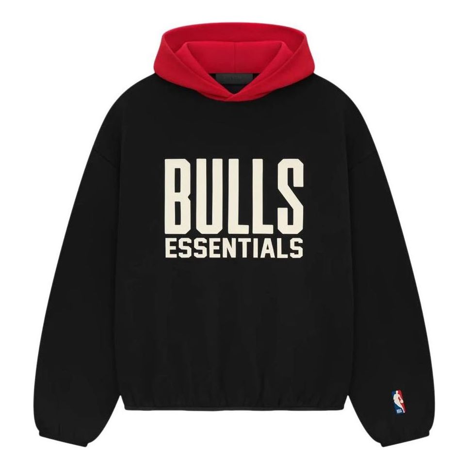 Fear of God Essentials x NBA Chicago Bulls Hoodie 'Black Red' 192AL246504F