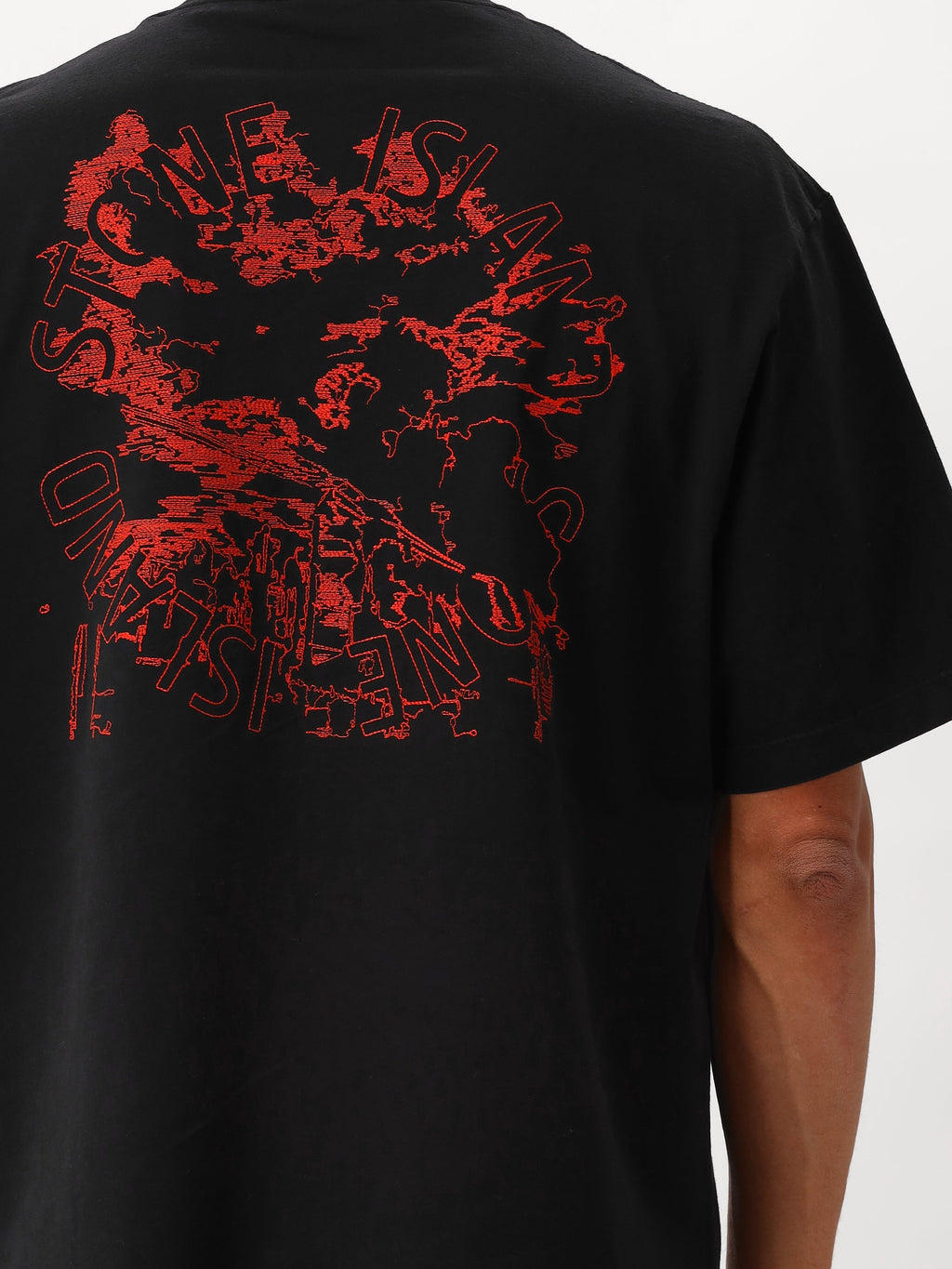 Stone Island T-shirt Backprint Zwart