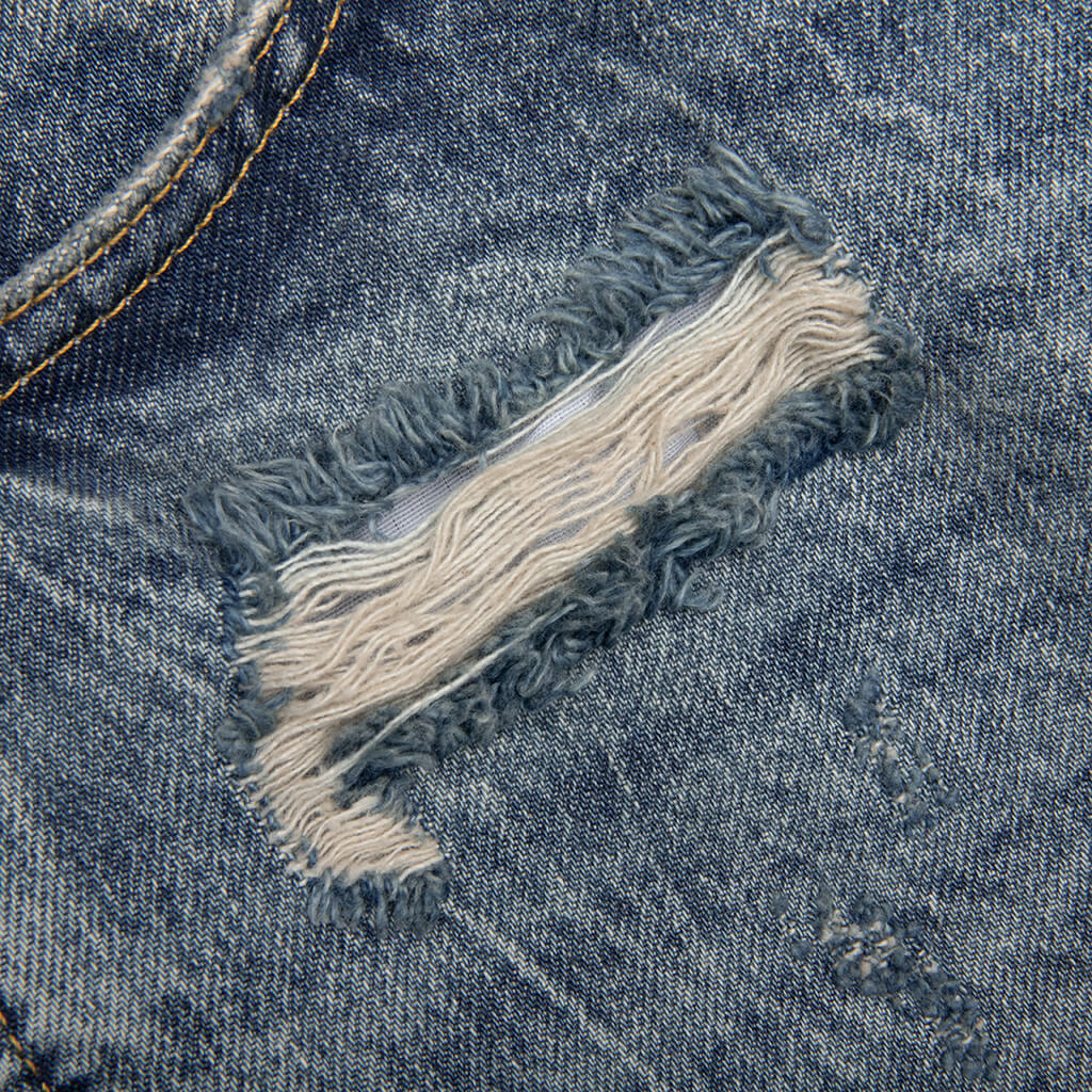 R3 Distressed Baggy Denim - Blue/Cream