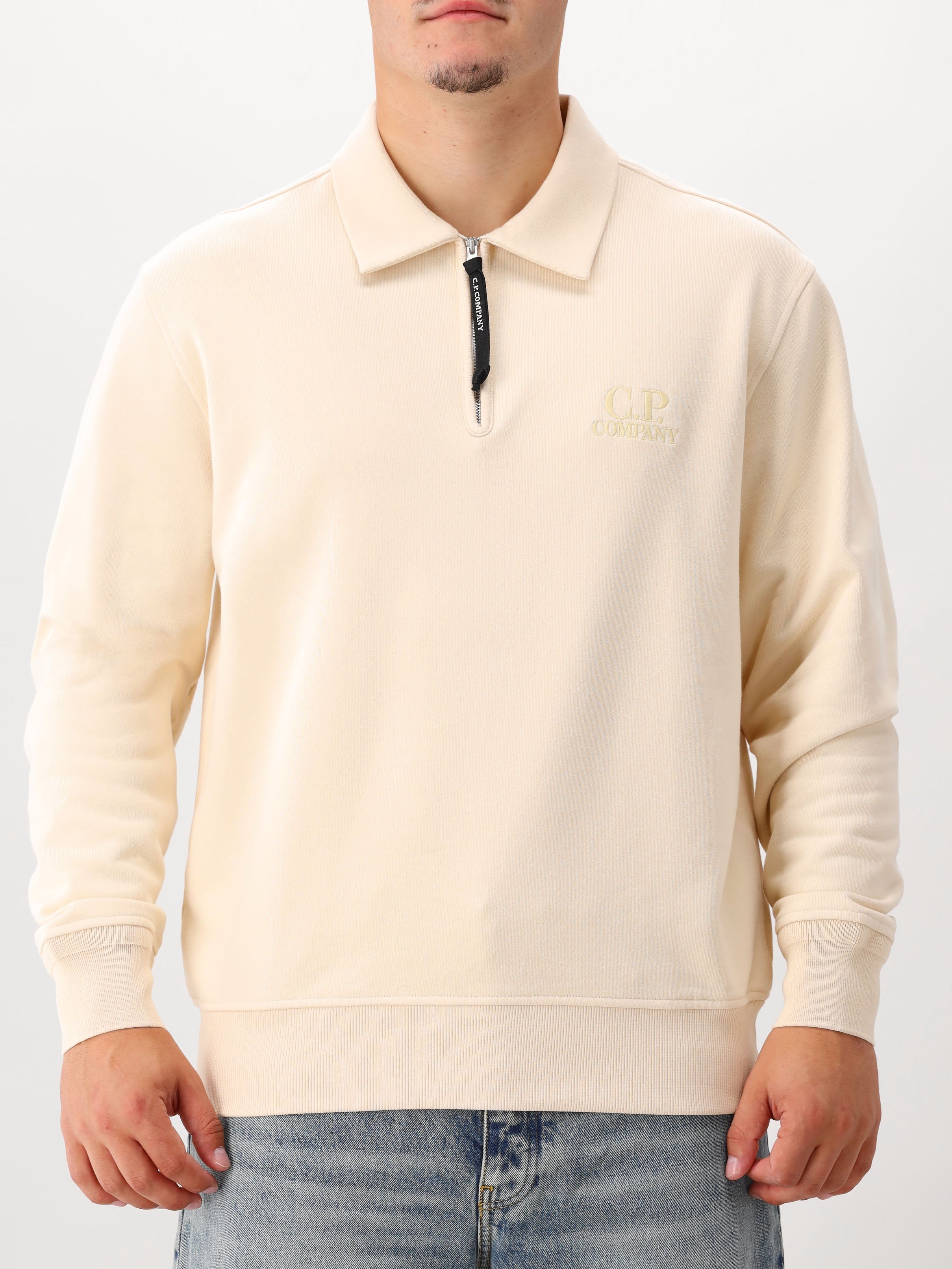 C.P. Company Sweater Beige Half Zip