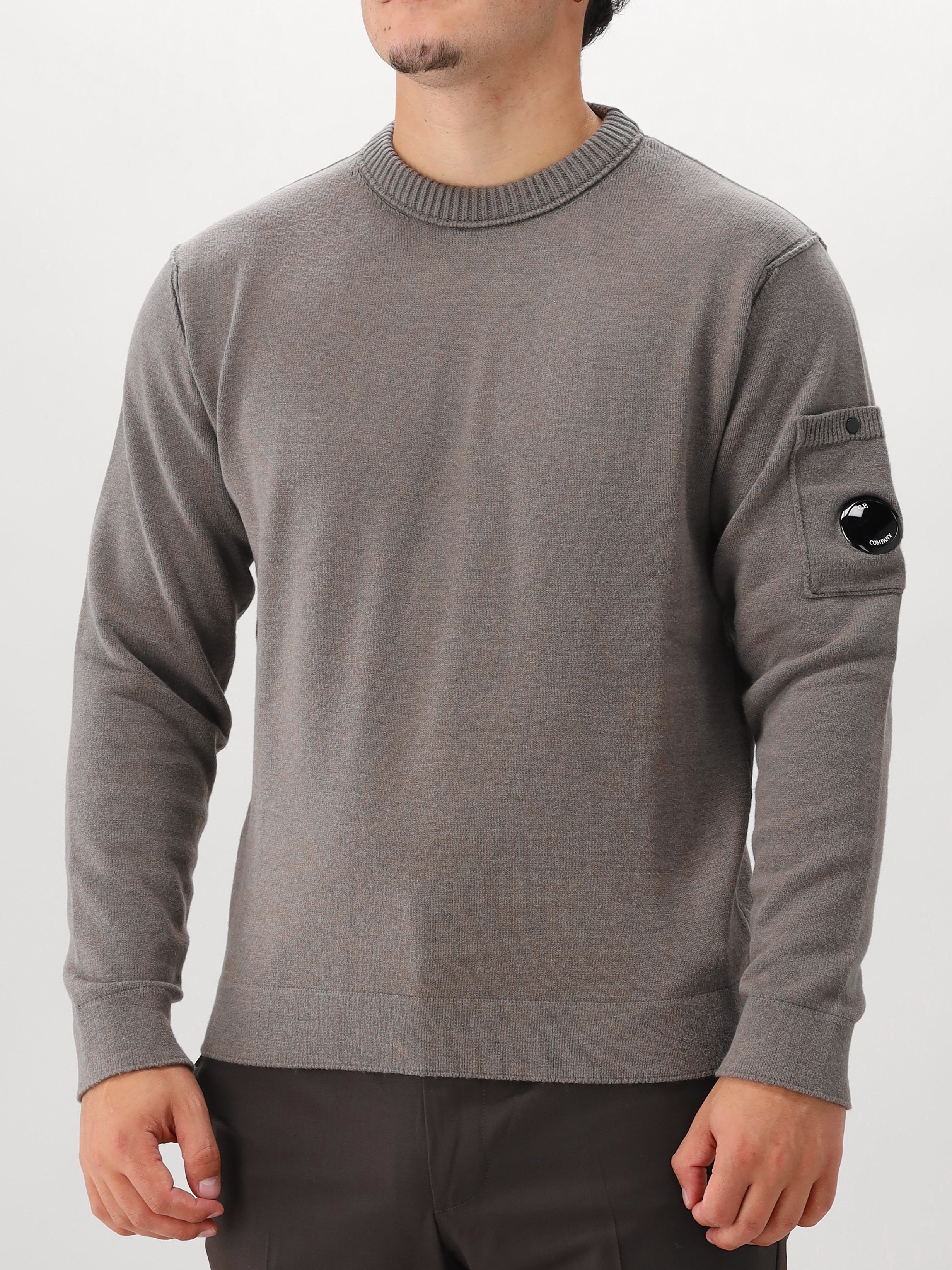 C.P. Company Gebreide Trui Grijs/Bruin