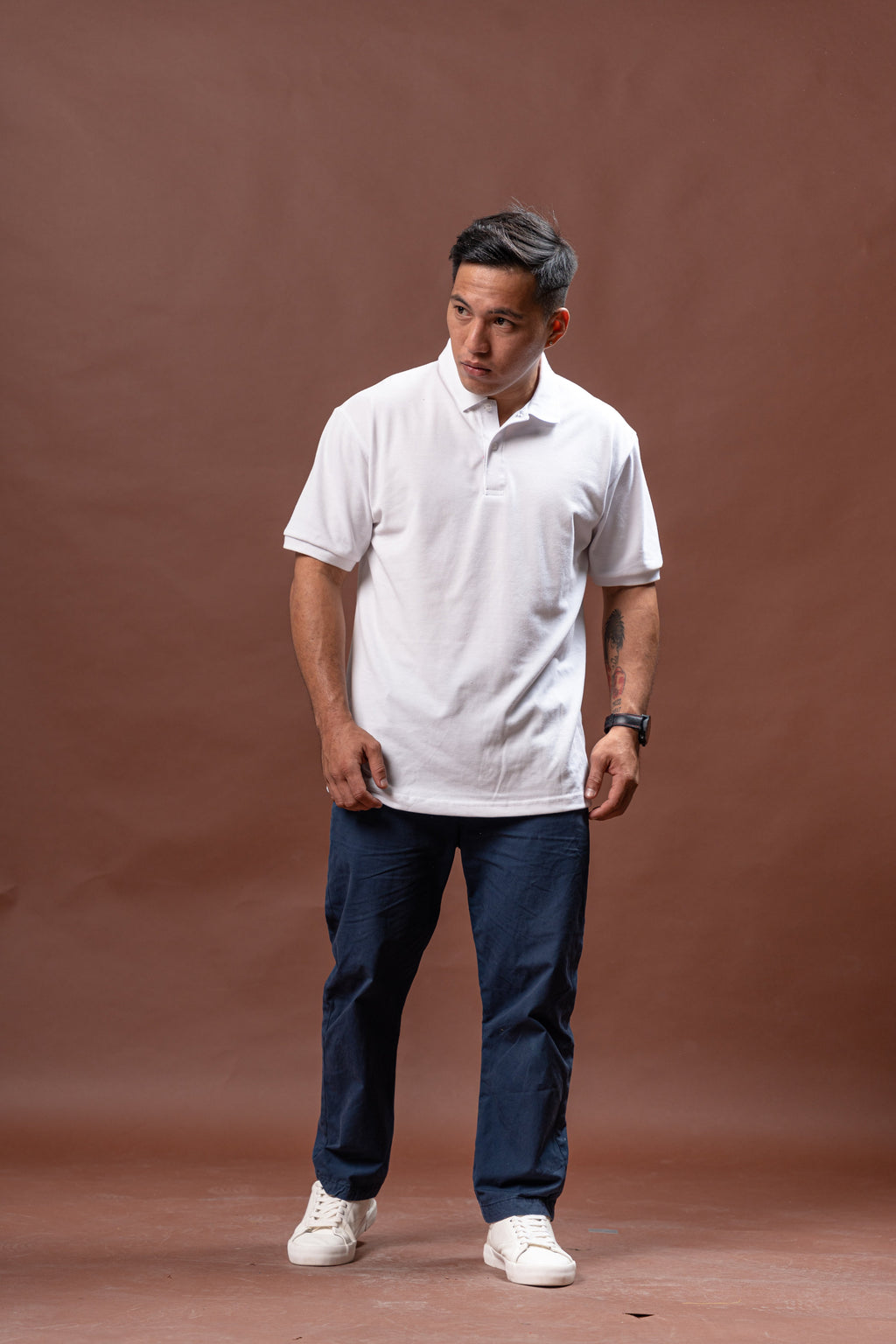 White Classique Plain Polo Shirt