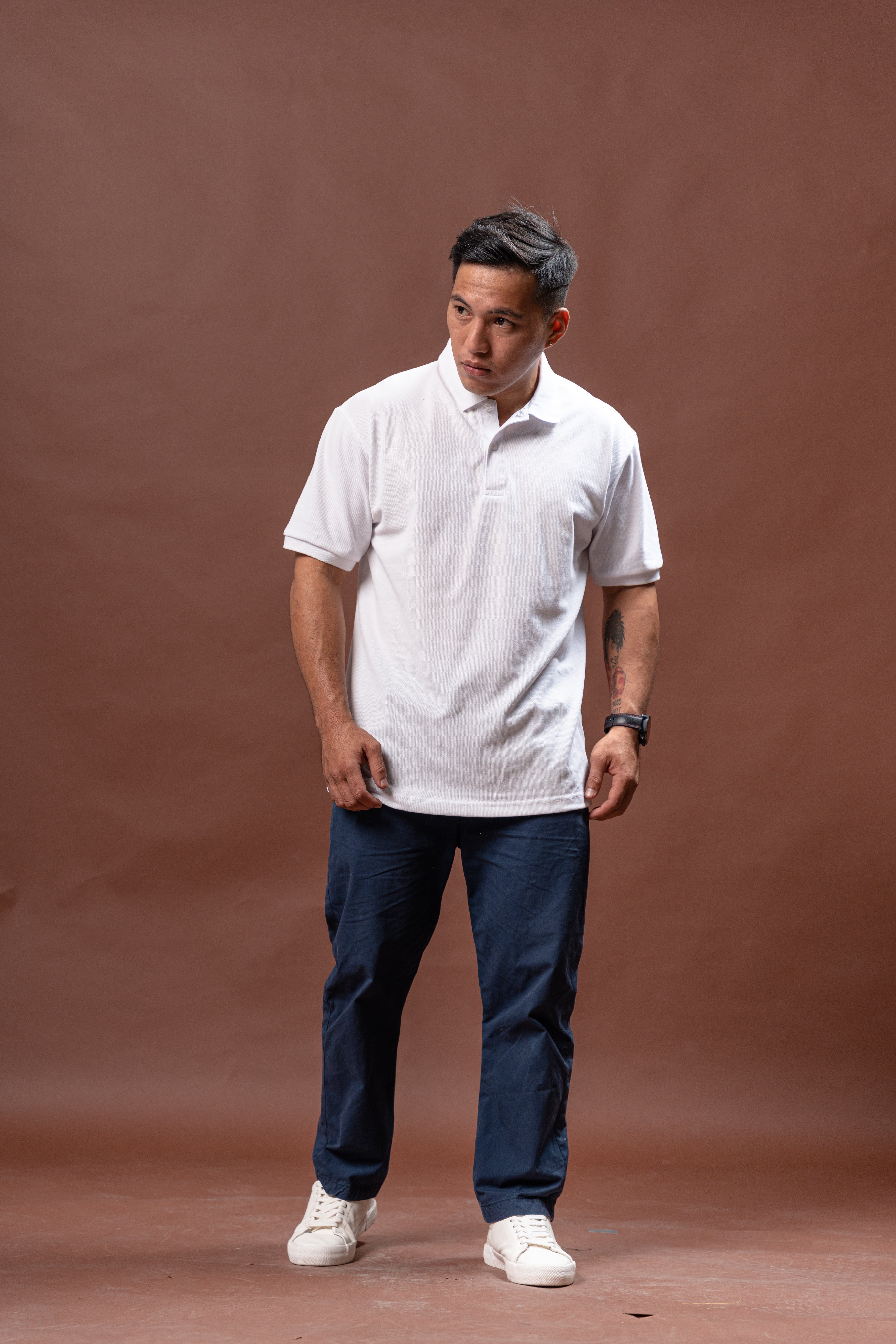 White Classique Plain Polo Shirt
