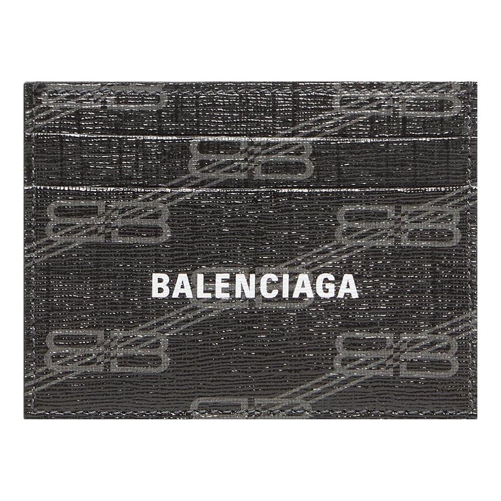 Balenciaga Signature Card Holder Bb Monogram Coated Canvas 'Black' 594309210D81061