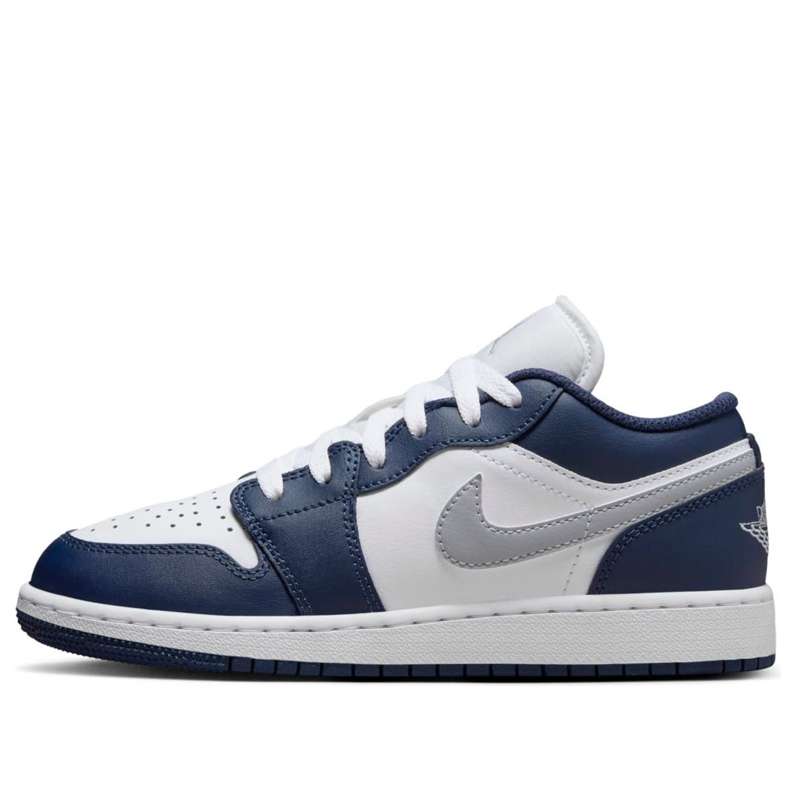 (GS) Air Jordan 1 Low 'Midnight Navy Wolf Grey' 553560-141