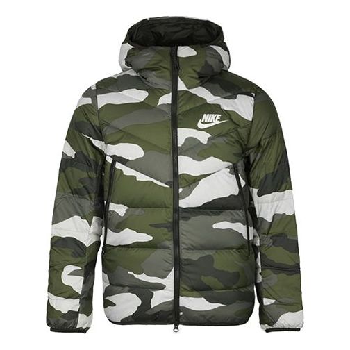 Nike Sportswear Down Windrunner Printing hooded down Jacket Camouflage Green BV4764-222