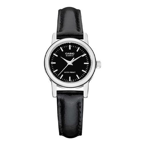 CASIO ins Influencer Fashion Business Casual Classic Pointers Waterproof Quartz Leather Strap Watch Black Analog LTP-1095E-1A