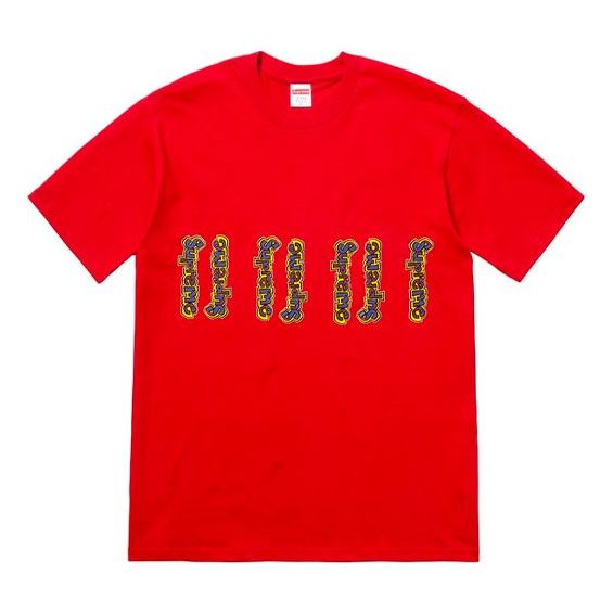Supreme SS18 Gonz Logo Tee Red logo Short Sleeve Unisex SUP-SS18-439