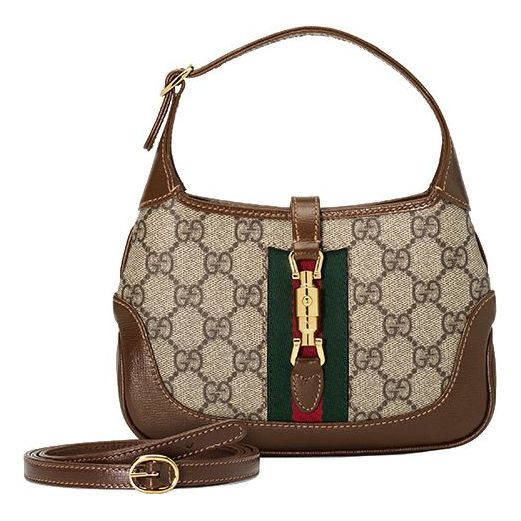(WMNS) Gucci Jackie 1961 SeriesGG Canvas Clutch Single Shoulder Bag 'Brown Monogram' 637092-HUHHG-8565