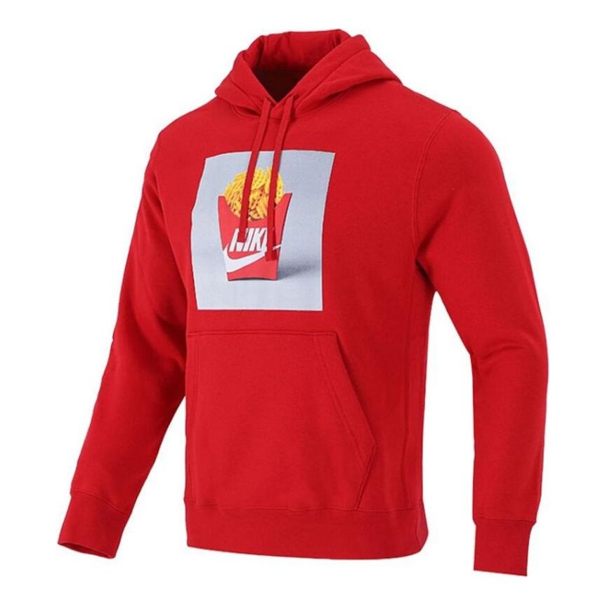 Men's Nike Sportswear Shoes Box Fries Printing Fleece Stay Warm Sports Red DM2275-657