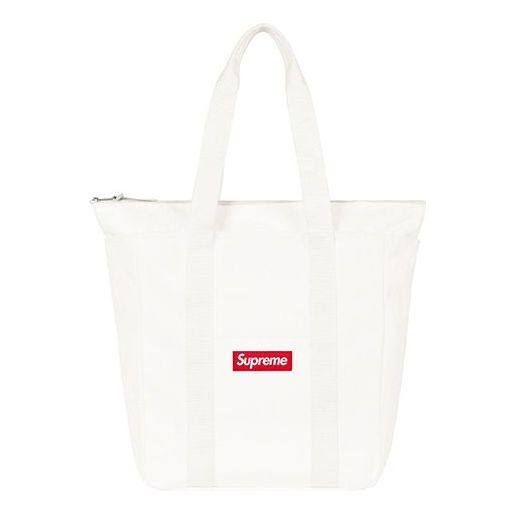 Supreme Canvas Tote 'White Red' SUP-FW20-153