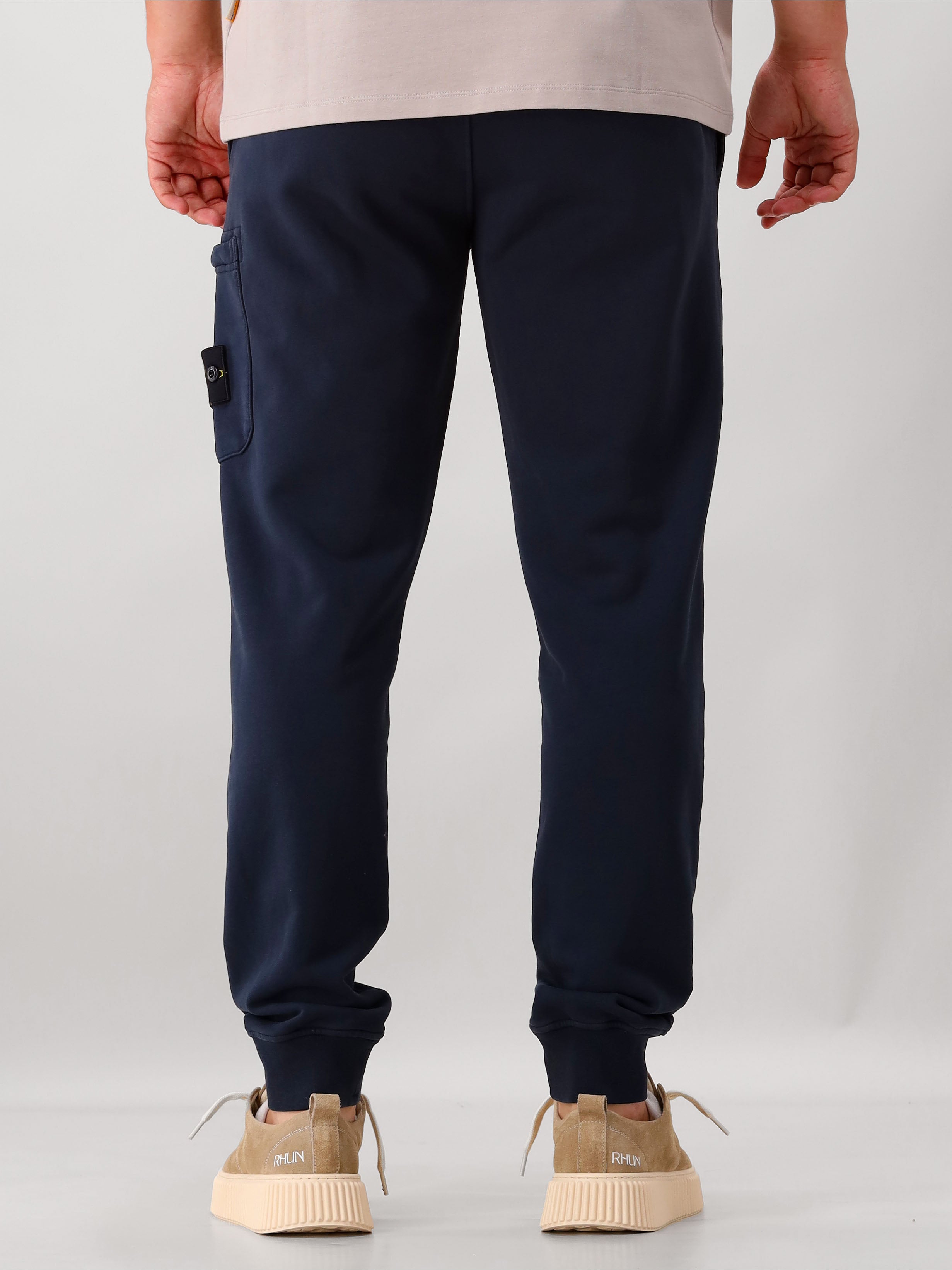 Stone Island Broek Blauw Felpa Pantalone