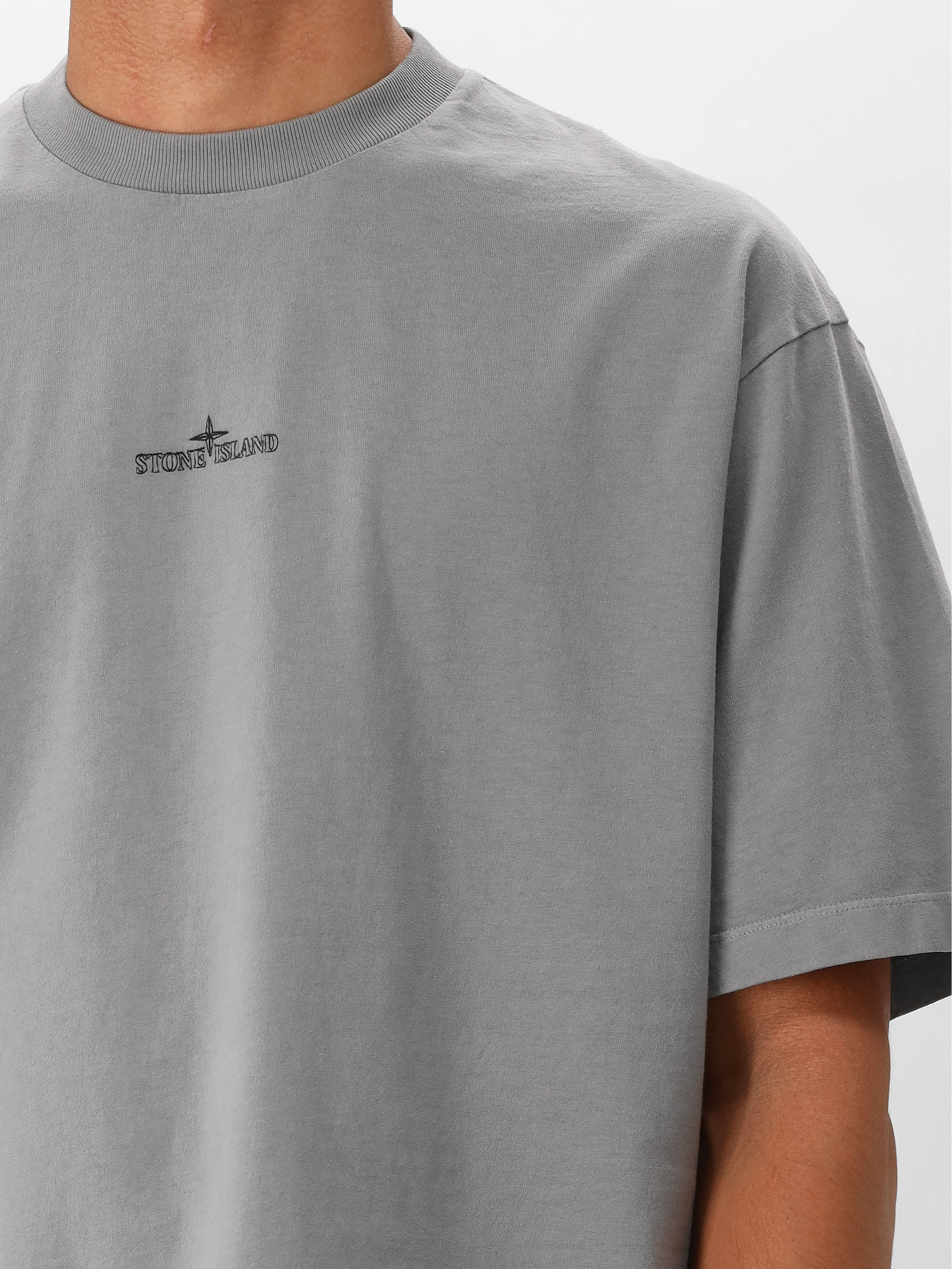 Stone Island T-shirt Grijs Backprint