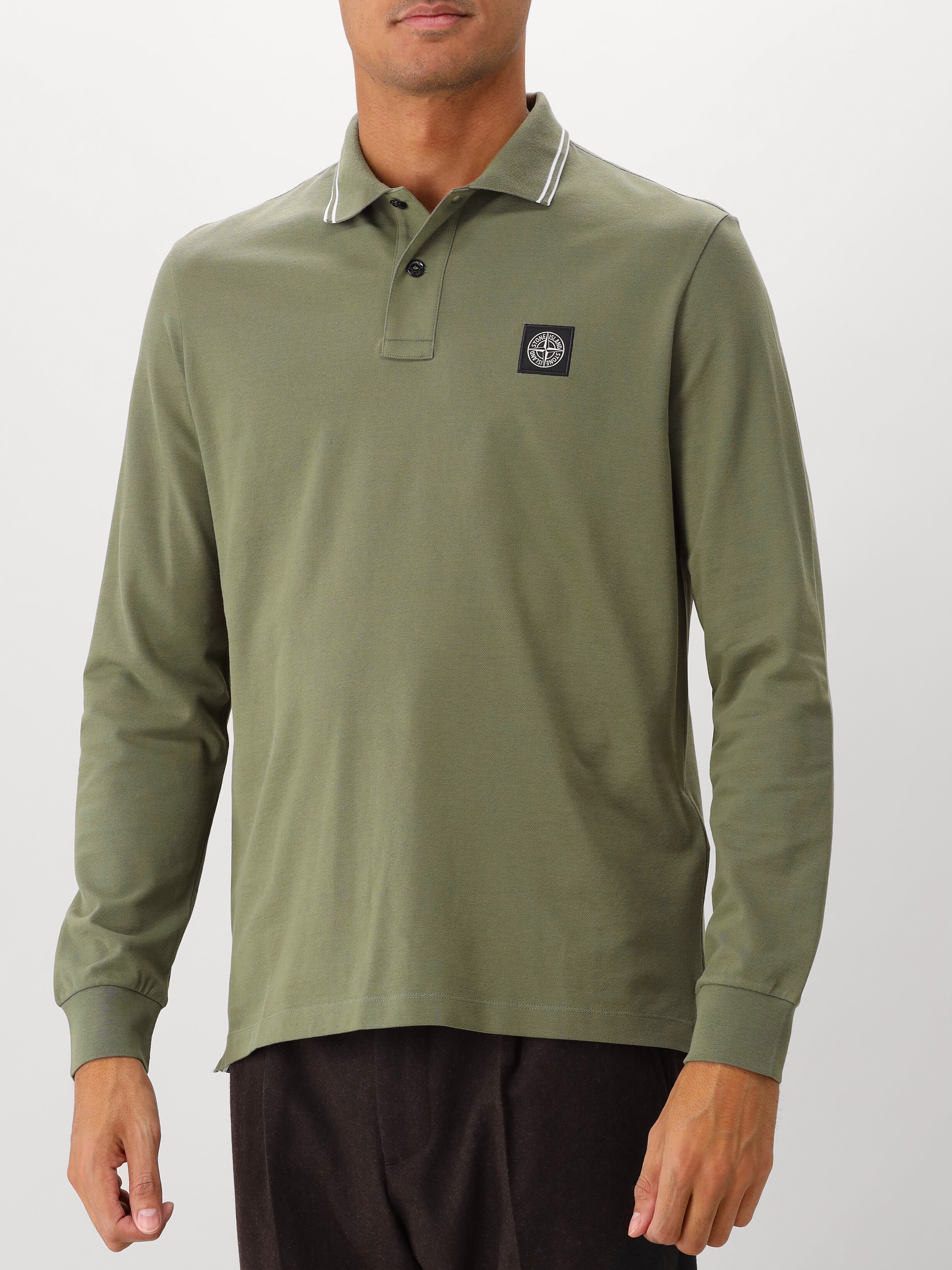 Stone Island Longsleeve Polo Green 2SL18