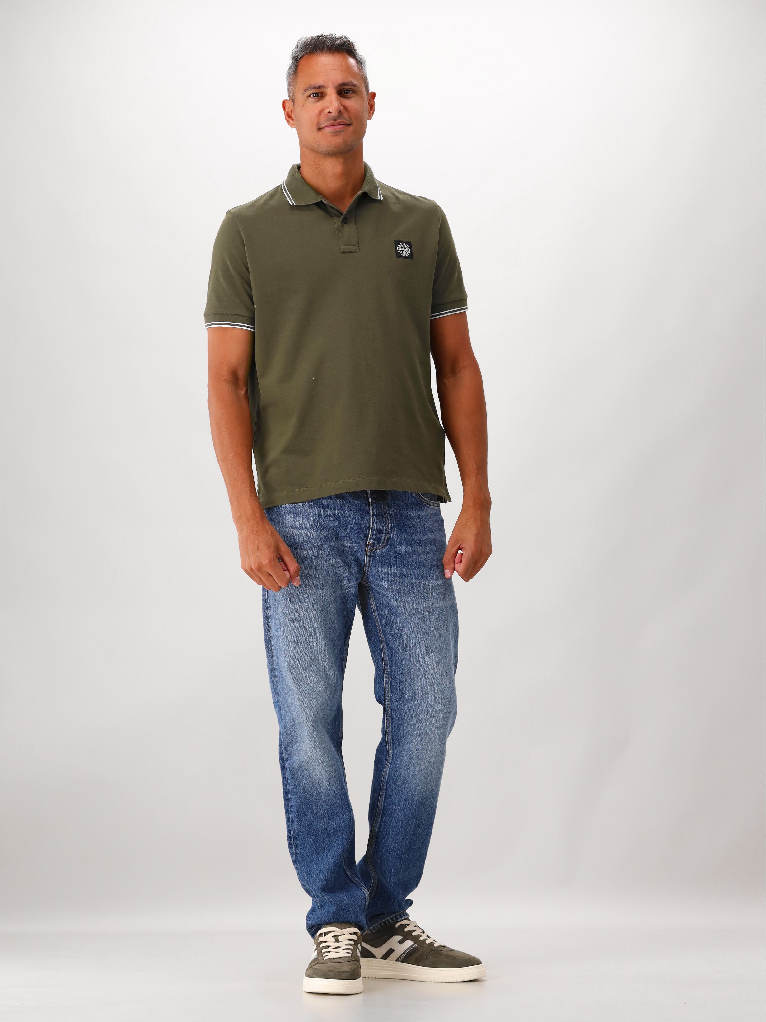 Stone Island Polo Contrast Groen