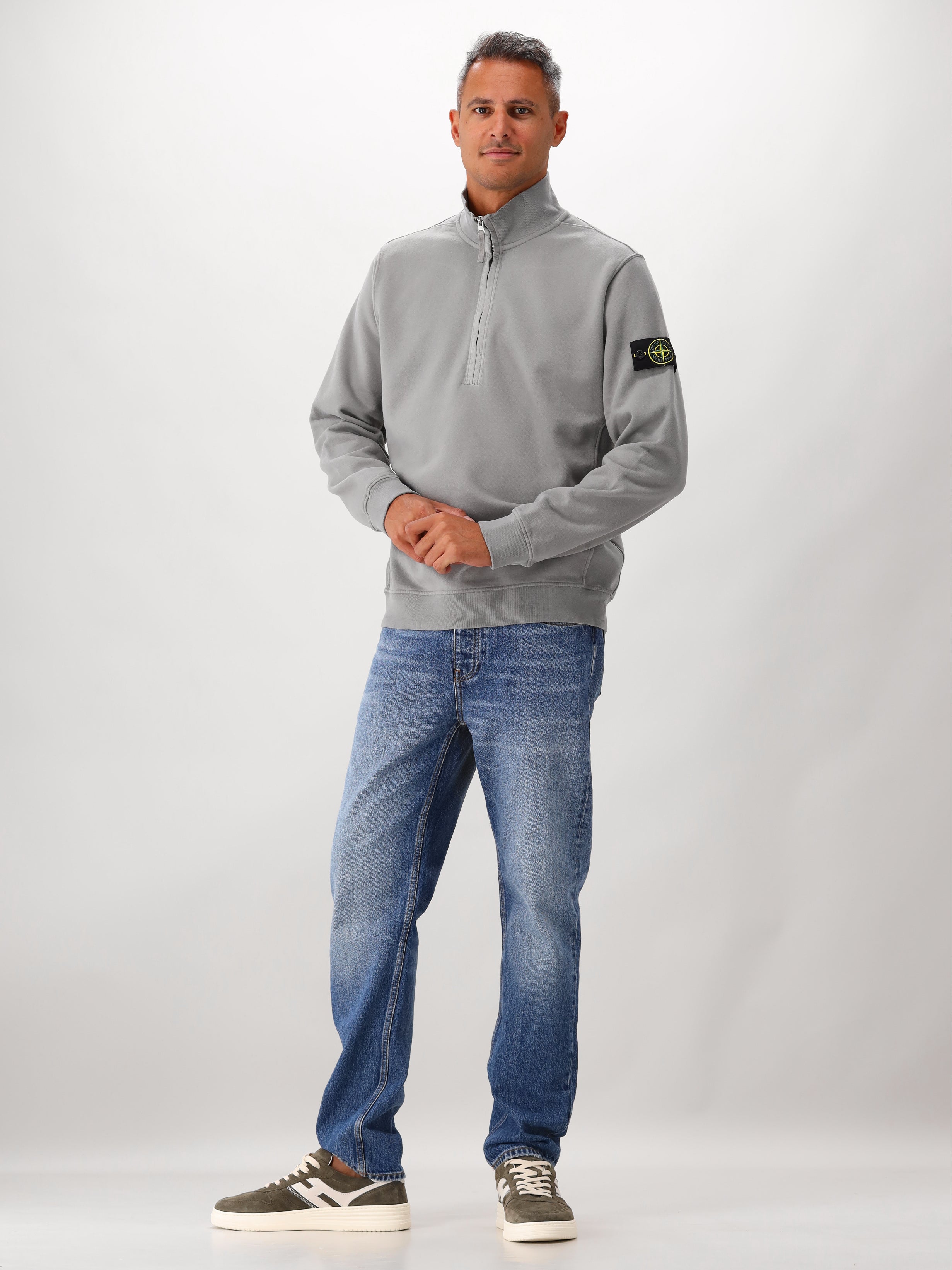 Stone Island Half Zip Grijs