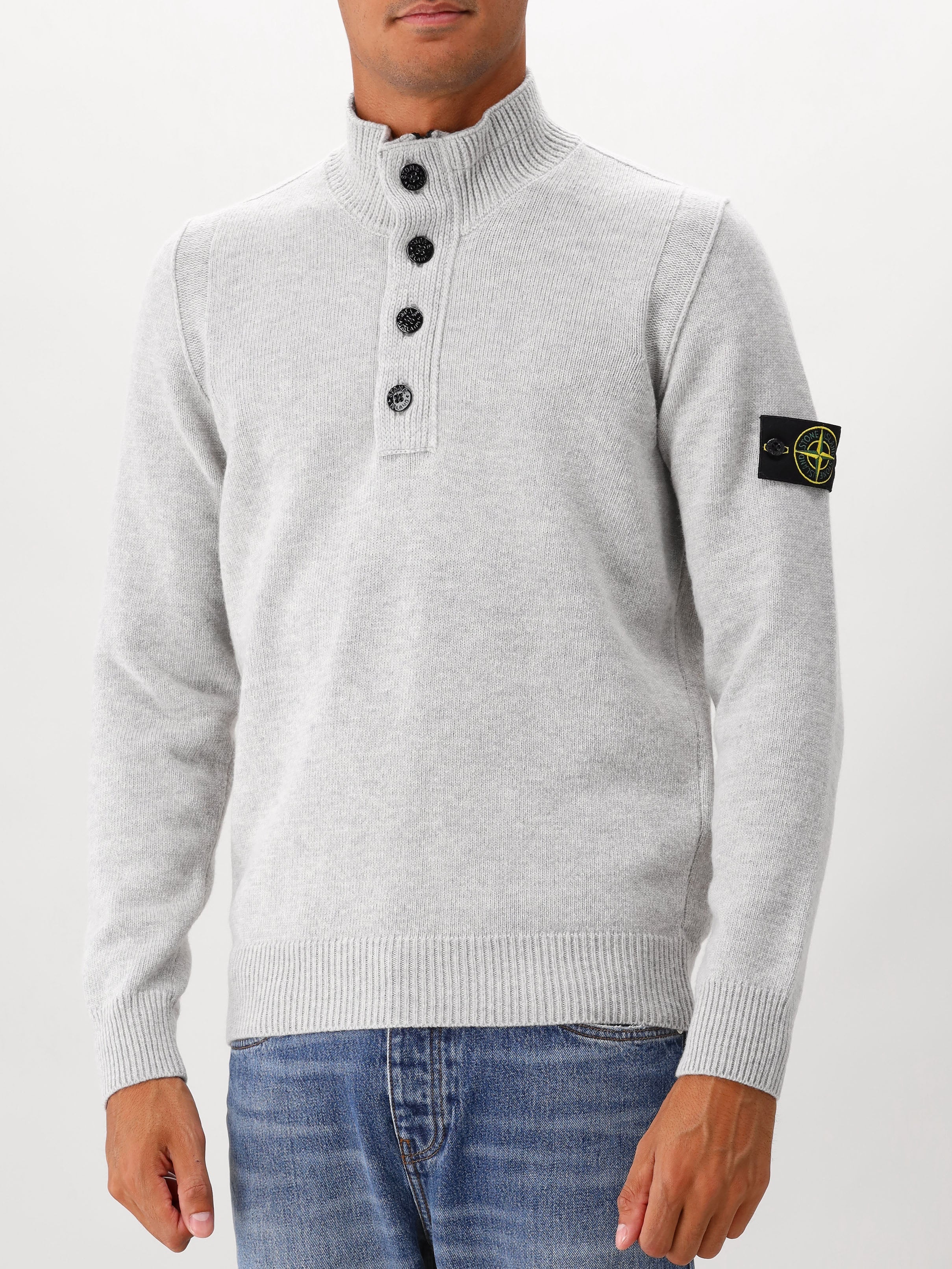 Stone Island Gebreide Trui Grijs
