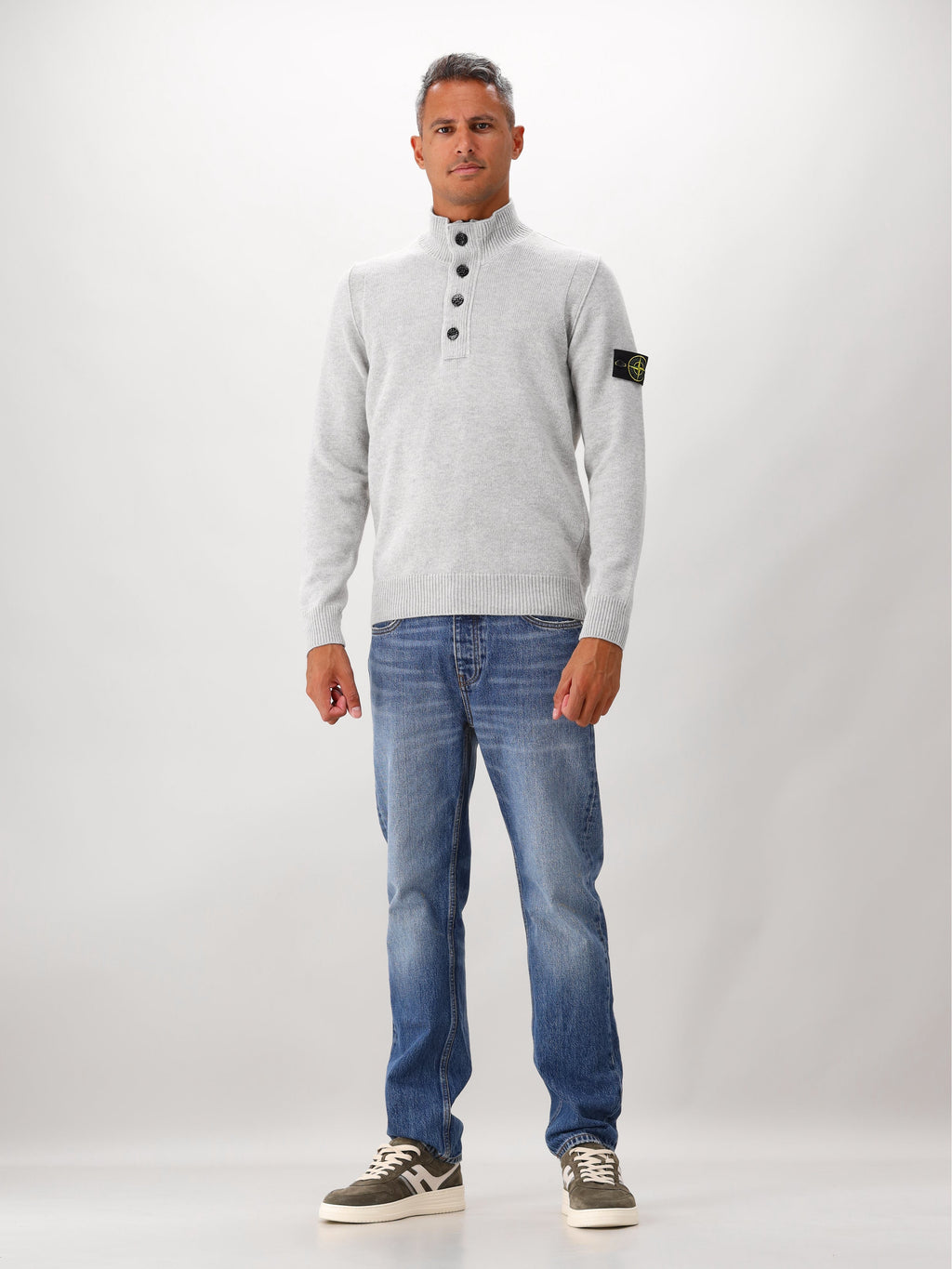 Stone Island Gebreide Trui Grijs
