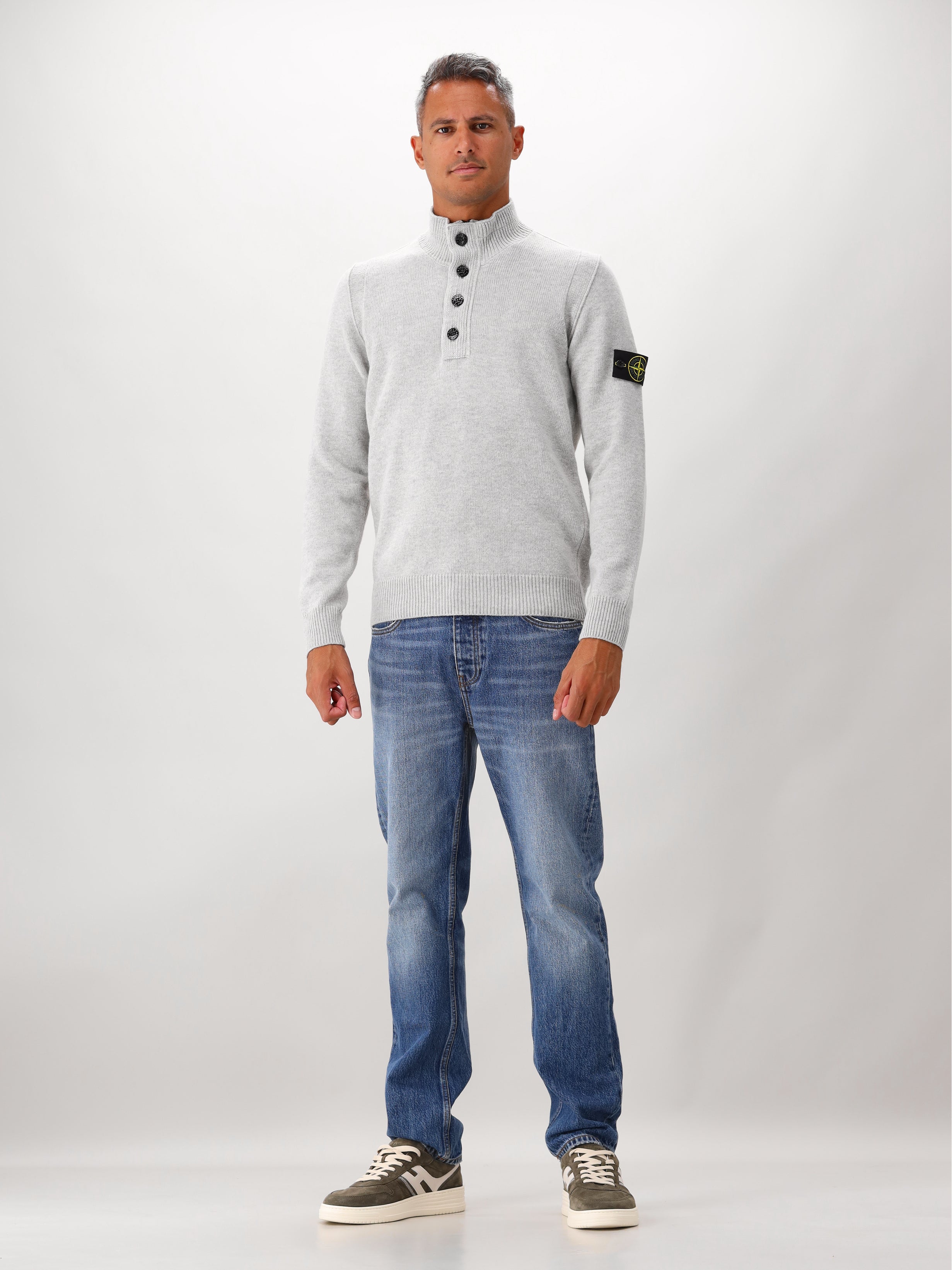 Stone Island Gebreide Trui Grijs
